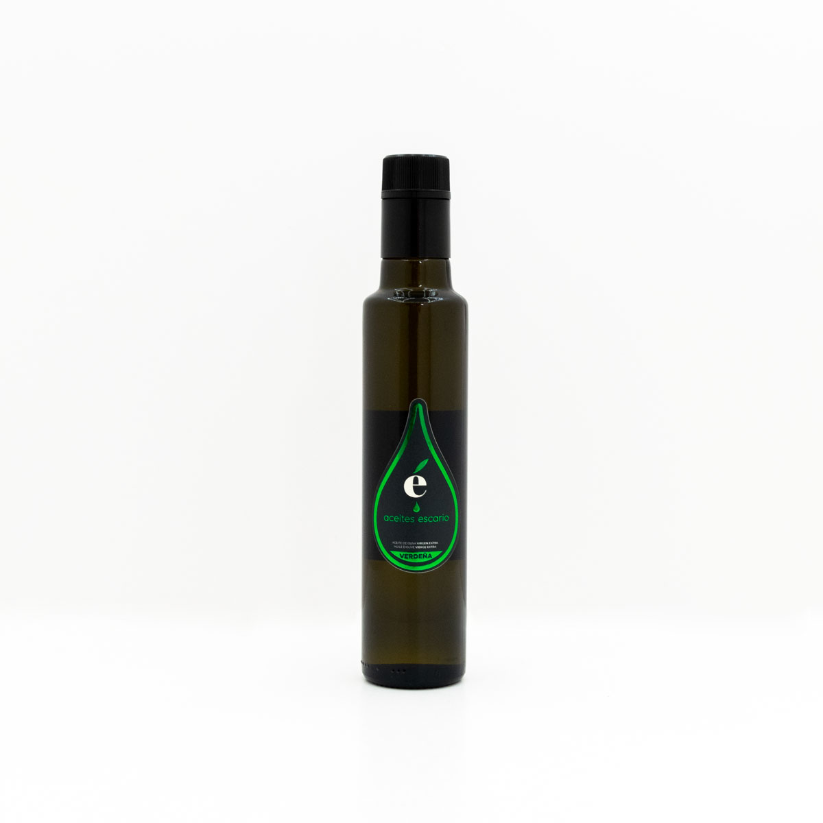 Botella de Aceites Escario monovarietal verdeña en tamaño de 250ml