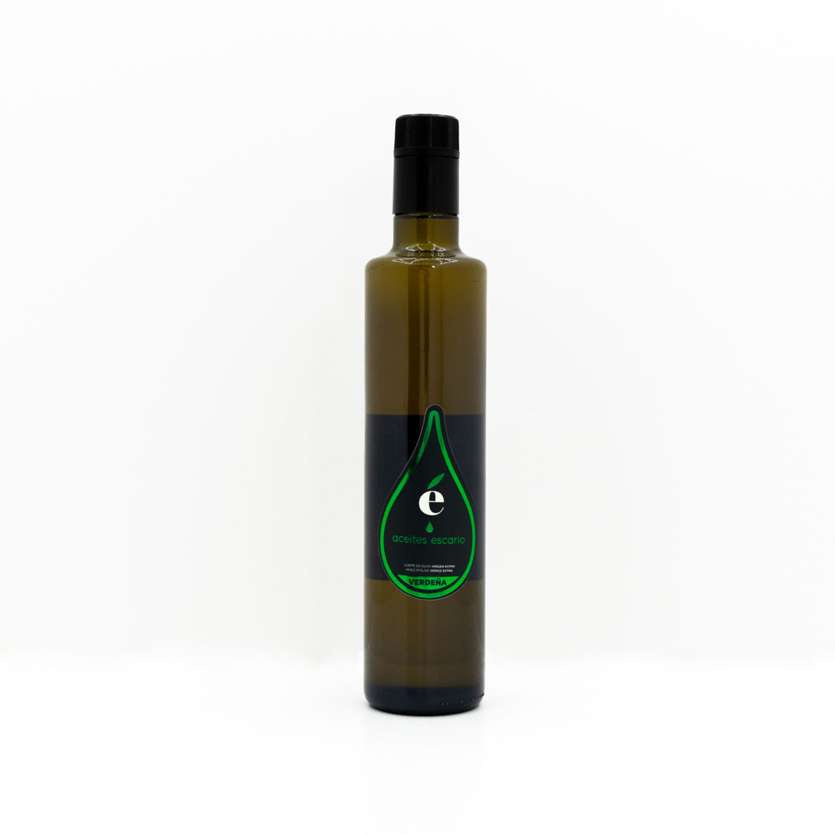 Botella de Aceites Escario monovarietal verdeña en tamaño de 500ml