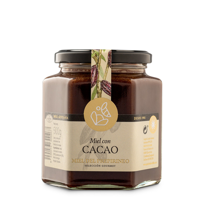 Tarro de Miel del Prepirineo con cacao 500 gramos