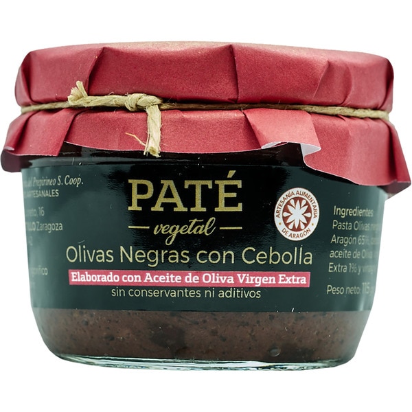 Paté vegetal de olivas negras con cebolla La conservera del Prepirineo