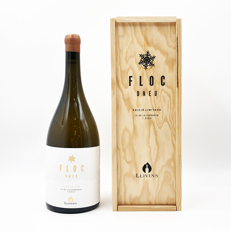 Vino blanco Floc Dneu Llivins Mágnum con caja de madera