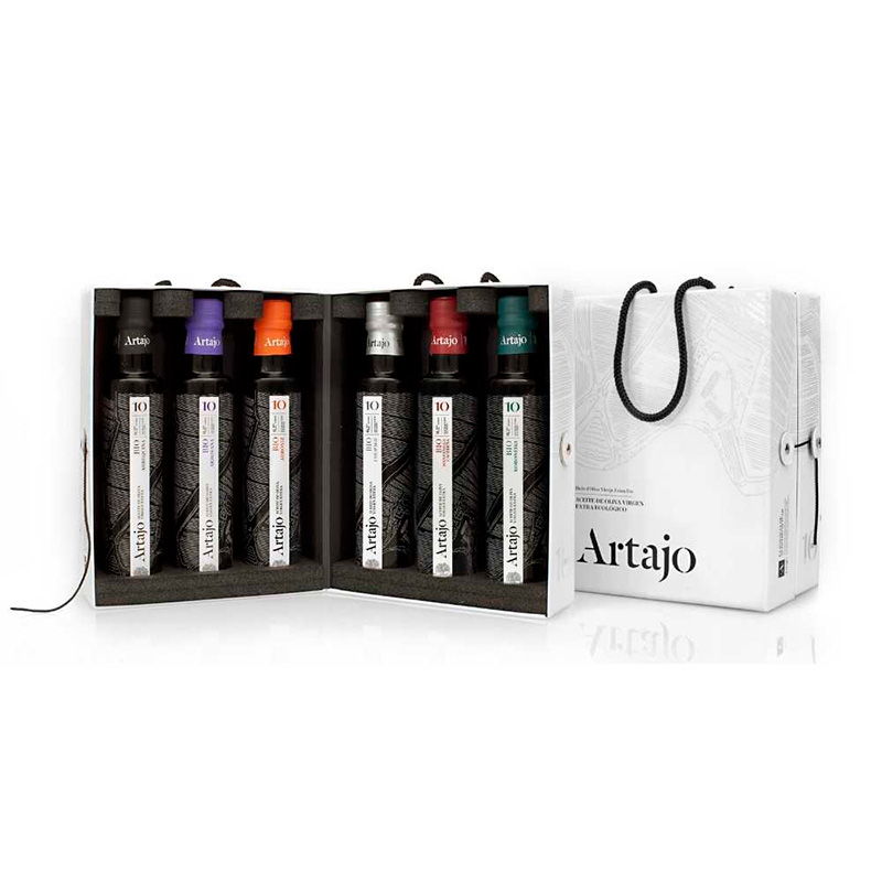 Maleta regalo 6 botellas de aceite de oliva virgen extra Artajo